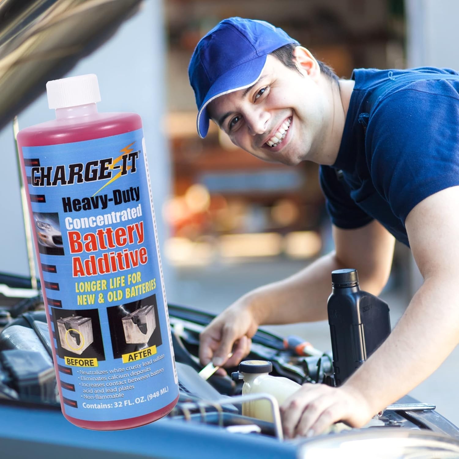 Heavy-Duty Battery Additive, 32 fl. oz. – Ideal for All Batteries and Conditions