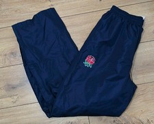Canterbury England Rugby Waterproof Tracksuit Bottoms - Navy Blue - Medium 