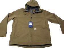 CARHARTT Super Dux Mens XL Tall Brown Sherpa Lined Work Jacket Hooded