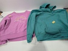 2 Lot Cat  Jack Sweatshirt  Hoodie Girls XS 4/5 Pink Teal Cotton Pullover