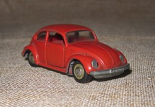 VW Käfer Cabrio Rot – Modellauto 1/87 Von Schuco, Ca. 5 Cm, Metall Mit Drehrädern