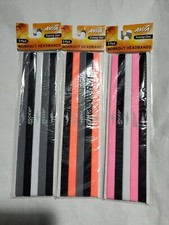 New 3 AVIA Slim Running 5CT Headbands Black Pink Gray Athletic Workout 15 Total