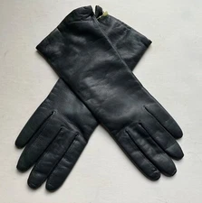 NWT Vintage Strawbridge & Clothier Gray Leather  Cashmere Lined Gloves Size  7