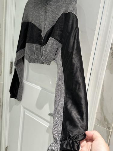 Moda Nova Gris Negro Color Bloque Luz Chaqueta Corta Mujer’s Talla Pequeña - Imagen 8 de 18