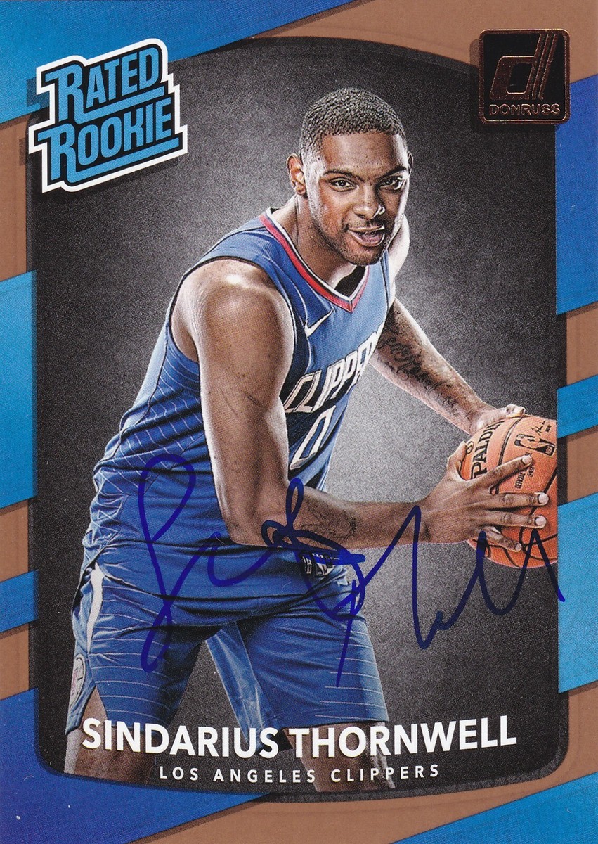 SINDARIUS THORNWELL LOS ANGELES CLIPPERS SIGNED CARD GAMECOCKS