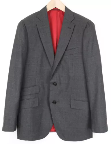 Suitsupply Sienna Hommes Blazer UK38R Melange Gris Laine Classique Doublé