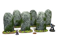 Mossy Spiral Standing Stones Set Wargame Terrain Scenery Warhammer Made to Order