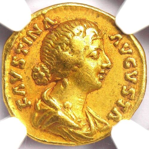 Faustina Junior AV Aureus Gold Coin 147-175 AD - Certified NGC VF - Rare!