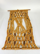 Vintage Macram /Wood Hanger Wall Decor 36x24