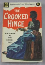CROOKED HINGE JOHN DICKSON CARR 1955 DELL #859 1ST ED PAPERBACK PB DR FELL MYST