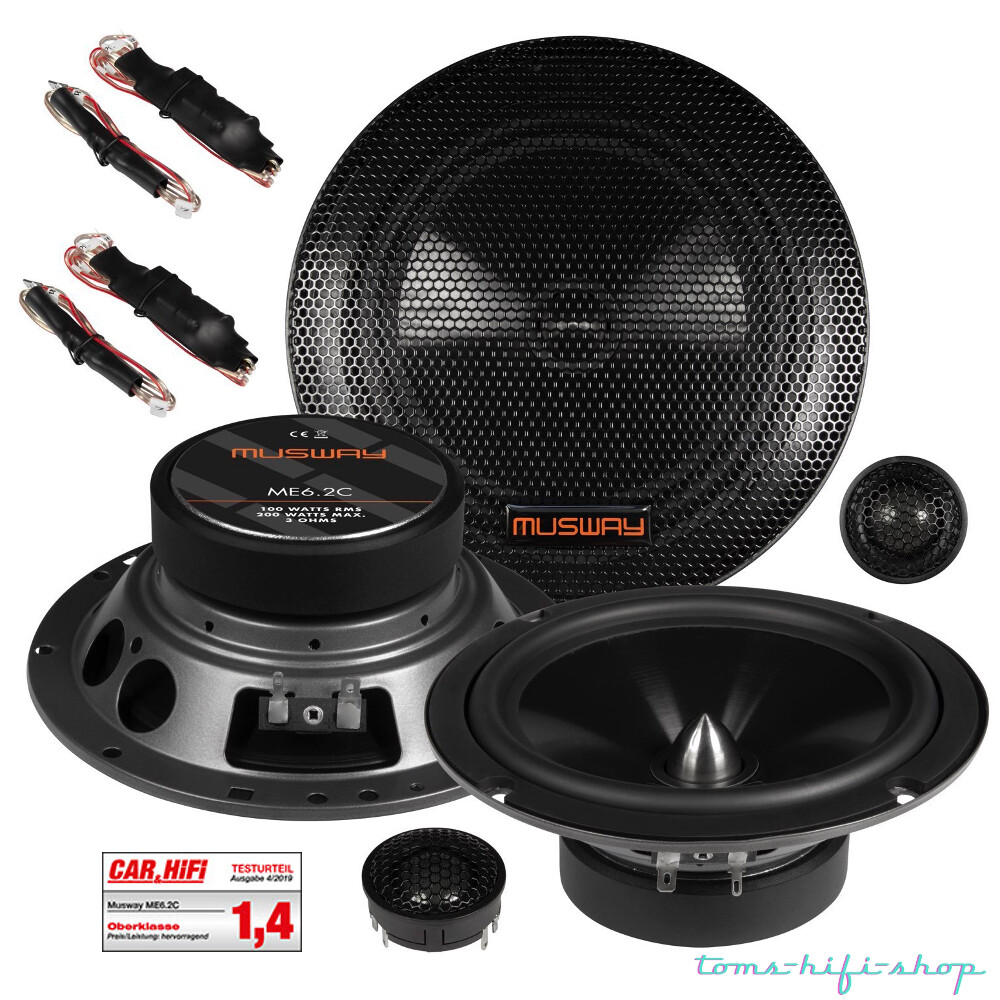 MUSWAY ME-6.2C 16,5cm 2-Wege-Lautsprecher Set Auto Boxen 200 Watt 3 Ohm