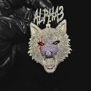 Authentic 3Ct Round Cut Real Moissanite Men's Custom Wolf Pendant 14K White Gold Plated