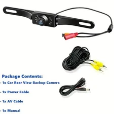 HD Car Rear View Backup Camera License Plate Waterproof Night Vision Wide Angle