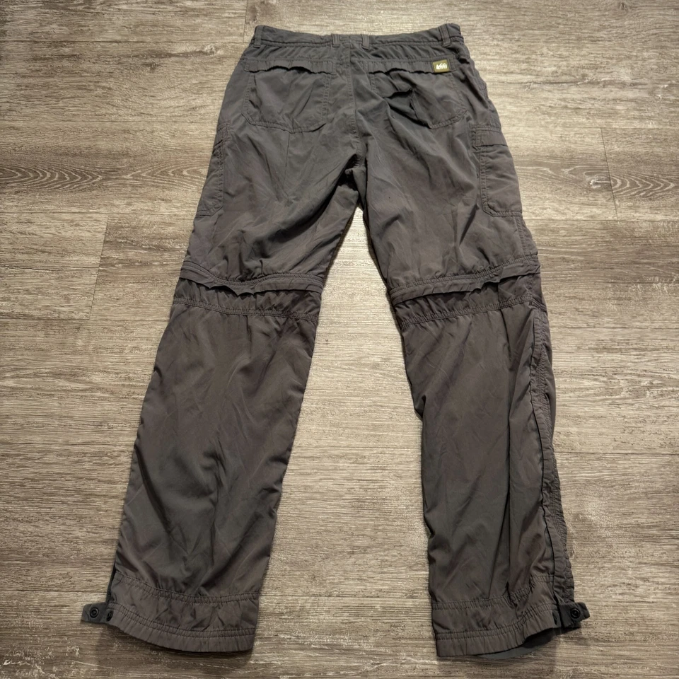 REI Co op Pants Kids XL 18 Gray Cargo Blend Hiking Outdoors 30x30 Convertible - Image 4 of 4