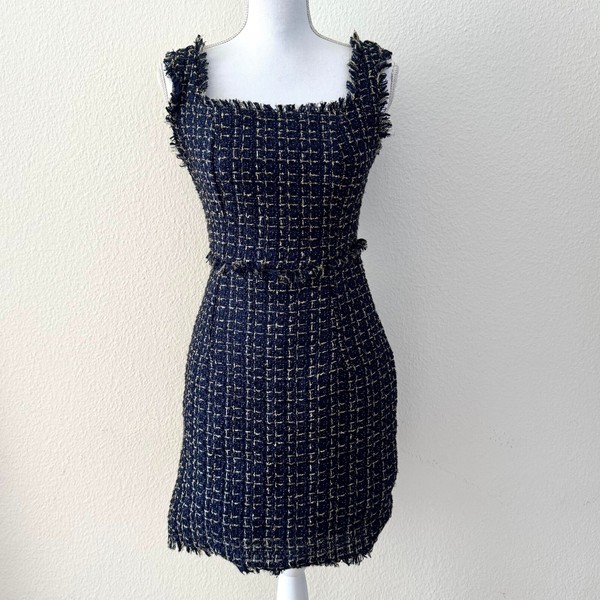 SHEIN Tweed blaues ärmelloses Kleid - Größe S