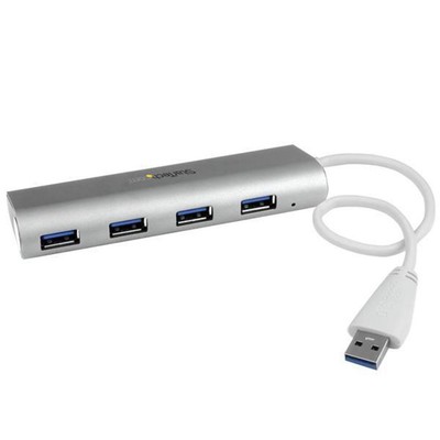 StarTech.com 4 Port kompakter USB 3.0 Hub mit eingebautem Kabel