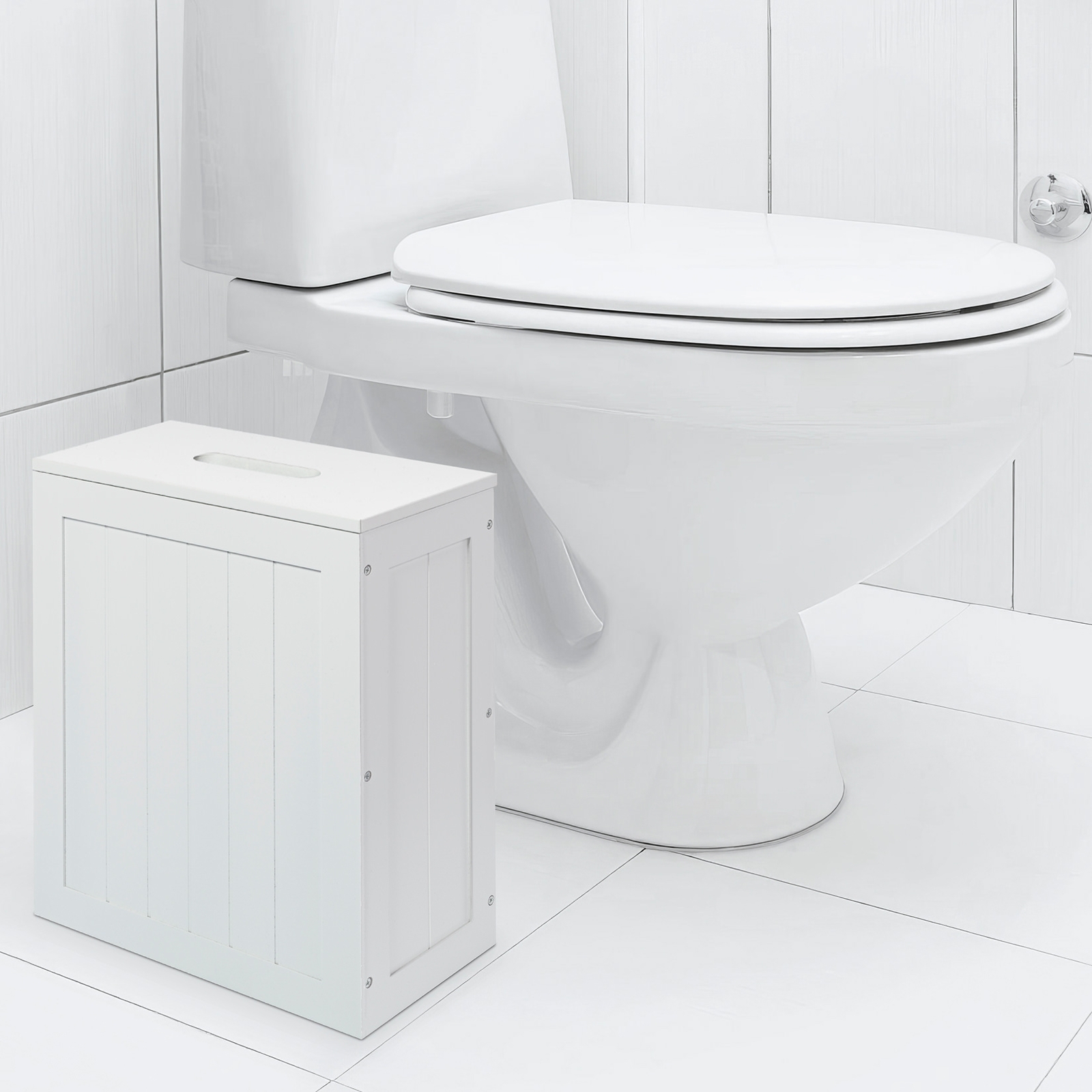 White Shaker Slimline Wooden Multipurpose Bathroom Storage Unit eBay