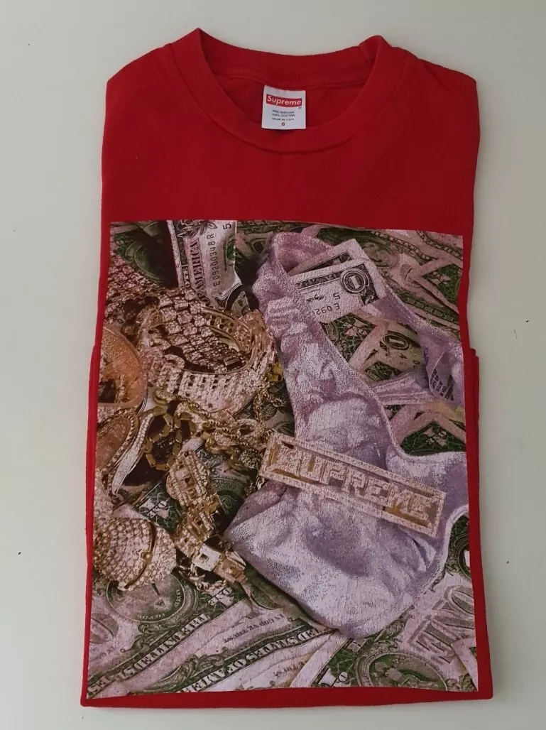 SS20 Supreme Bling Rot T Shirt KLEINE GRÖSSE S T Shirt