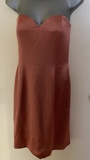 David Farrin Rose Gold Satin Strapless Cocktail Dress Size 10 Prom Wedding Party