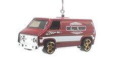 Christmas Ornament for Chevy Fire Chief Van Red