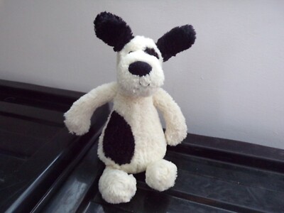 Jellycat kleiner Bashful Welpe Hund Patch schwarz/weiß superweiche Bettdecke Plüsch