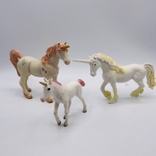 Unicorn Toy Lot 3 Figures Fantasy Animals Cake Topper Girls Kids Diorama Plastic