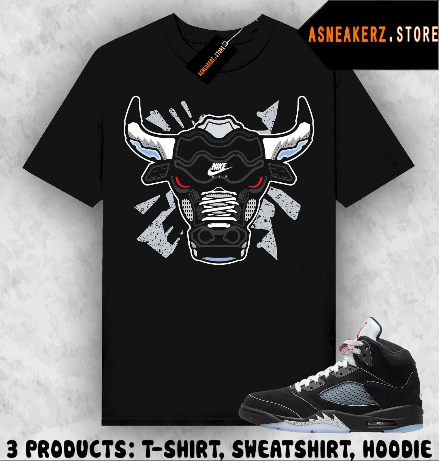 Shirt Matching AJ 5 OG Black Metallic Reimagined Sneaker Sneakerhead Bulls 23
Opens in a new window
