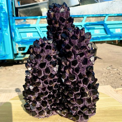 18.29LB New find purple phantom crystal quartz cluster mineral specimen healing - 第 1/11 張圖片