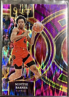 |Y| 23/24 Panini Select Basketball; Scottie Barnes Purple Premier Prizm 175