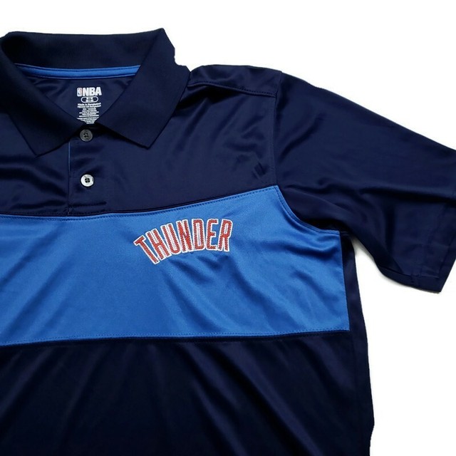 NBA Oklahoma City Thunder OKC Men' Polo Shirt M Polyester Embroidered | eBay