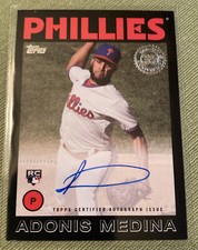 2021 Update 1986 Topps Baseball Black /199 Adonis Medina #86B-AM Rookie Auto RC