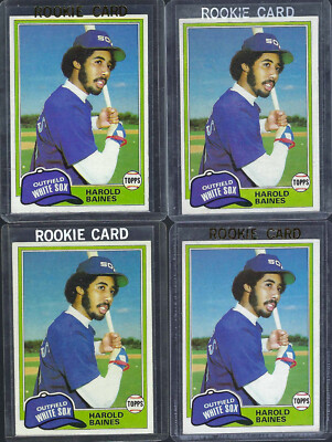 ルーキー 1981 Topps #347 HAROLD BAINES ROOKIE RC (4) HOF LOT White Sox RAW