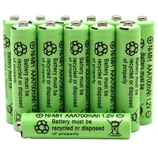 12-Pack AAA Rechargeable Ni-MH Batteries 1.2V 700mAh