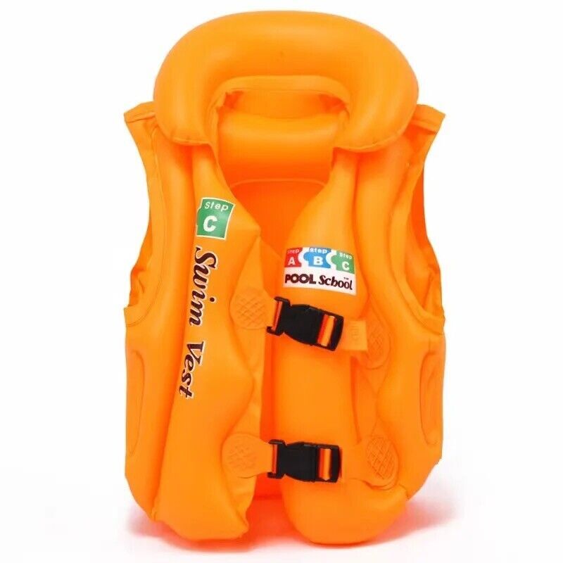 Chaleco salvavidas inflable para niños bebé chaqueta de baño con correa de seguridad ajustable