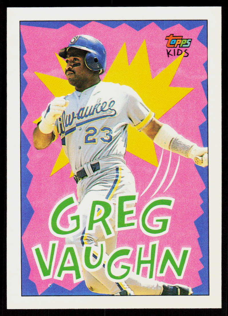 1992 Topps Kids Greg Vaughn #83 BASEBALL Milwaukee Brewers