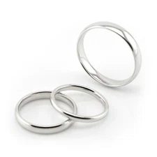 Ring Wedding Band 925 Sterling Silver Plain Comfort Fit High Polished UNISEX