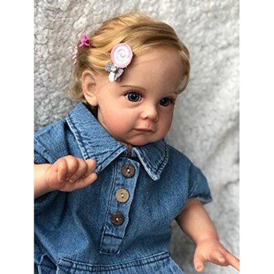 24'' Lifelike 3D Skin Reborn Baby Doll Maggi Blonde Hair Cuddly Toddler Girl Gift