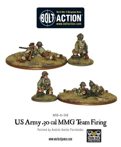 🔥 28mm WWII US Army .30 Cal MMG team firing Warlord Games Bolt Action - 第 1/1 張圖片