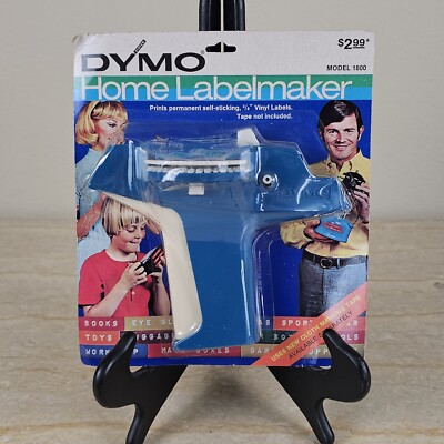 Dymo Home Labelmaker Label Gun Labeler Blue New Old Stock 1971