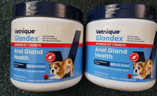 2 x Glandex Advanced Anal Gland Soft Chews - 60 count each - Expiration:2027