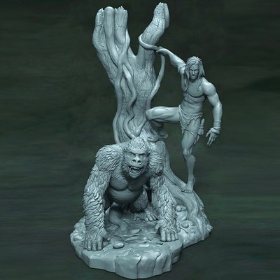 1/24 Scale Tarzan Lord of the Jungle Uncolored Unassembled Resin Model Kit GK