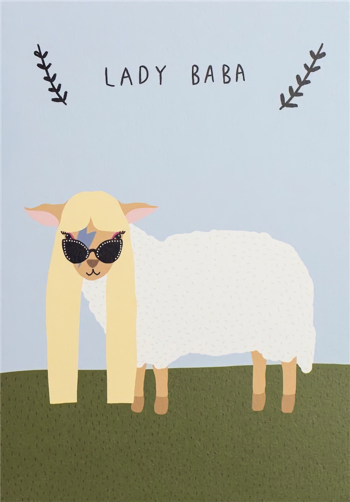 Lady Baba Gaga Blank Card Humour Funny Happy Birthday Thank You Congratulations