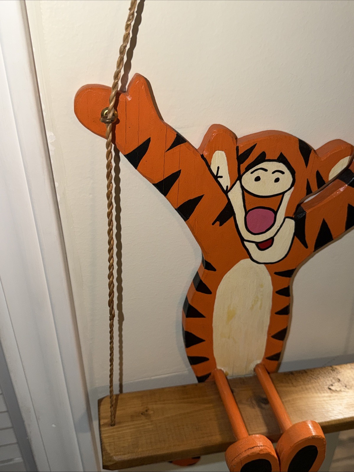 Wooden Tigger Swing Winnie The Pooh Vintage 15.5” X 11” Tigger