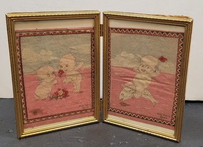 Vtg 1914 Rose O'Neill Kewpie Promotional Tobacco Felts Cigar Flannels - Lot of 2