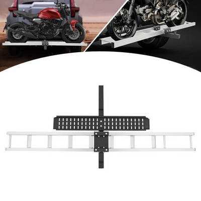 #ad #ad 500LBS Hitch mounted Carrier Motorcycle Bracket with Ramp For Dirt Bike Aluminum $136.85