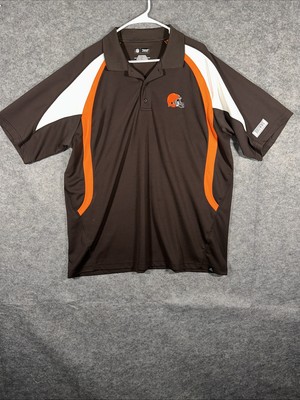 Cleveland Browns Brown/Orange/White Short Sleeve Polo 2XL NFL Team Apparel