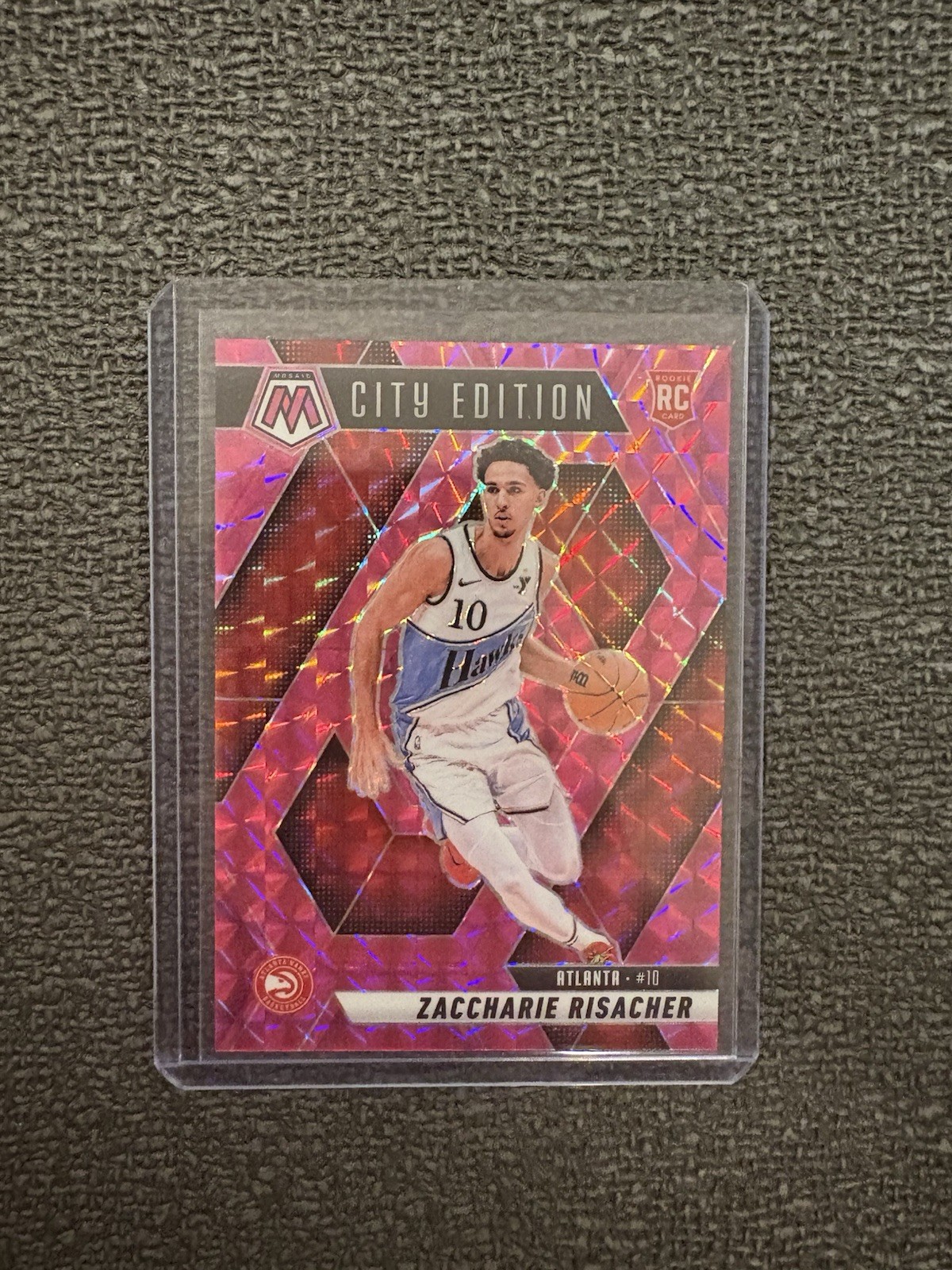 2024-25 Panini Mosaic - Zaccharie Risacher  (RC) - City Edition Pink Mosaic /175