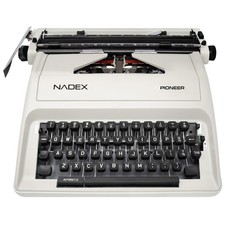 Nadex Coins Pioneer Off White manual typewriter w/ hard case - untested thumbnail