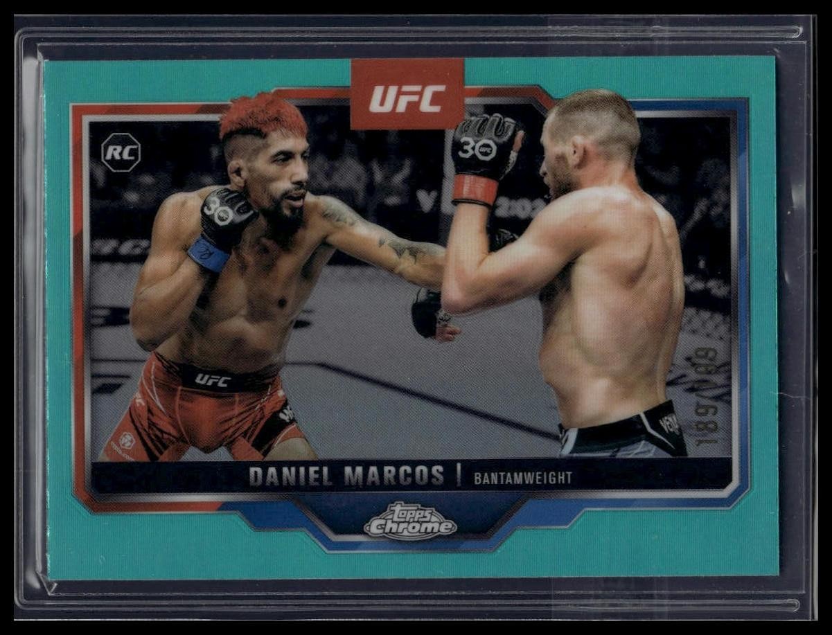 2025 Topps Chrome UFC #113 Daniel Marcos Aqua Refractor #/199