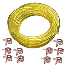 10 Feet Long Fuel Line Fuel Hose Fuel Tube 1/4" ID x 3/8" OD with Hose Clamps